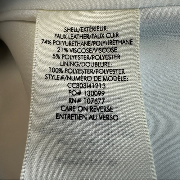 Alice + Olivia Chloe White Croc-Effect Faux Leather Crop Jacket Size XL NWT - Picture 15 of 16